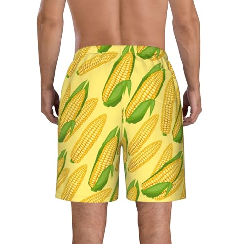 Corn Cobs Men's Beach Shorts Quick Dry Swim Trunks Drawstring Elastic Waist Board Shorts with Pocket3