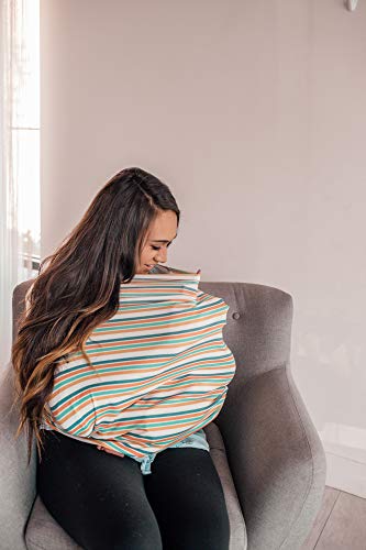 Image of Copper Pearl Nursing Cover for Breastfeeding - Multi-Use Baby Car Seat Canopy, Stroller Shade & Breast Feeding Wrap for Women, Stretchy Breathable Carseat Shawl for Boy or Girl, Retro