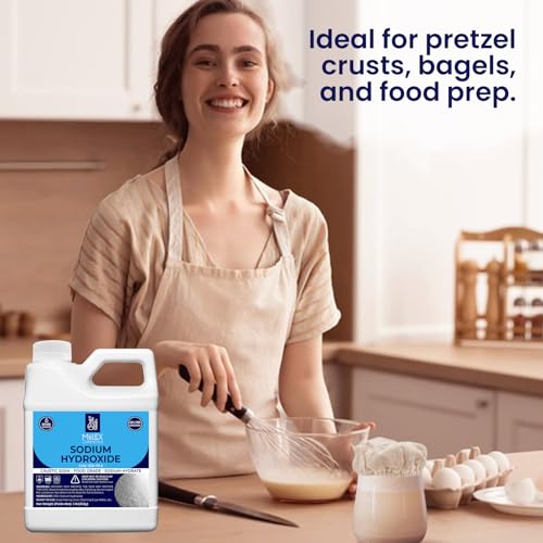 Food Grade Lye Sodium Hydroxide - (1lbs or 453g) 100% Pure Caustic Soda, Drain Cleaning, Soap Making, Culinary Use, Pretzels, Textiles, Granules - Thumbnail 2