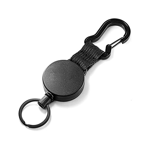 Porte-Clés Rétractable Avec Mousqueton Porte Clef Extensible Porte-clés Téléscopique En Câble Métallique Porte Badge Enrouleur Rétactable Robuste pour Sert à Fixer Les Clés Et Les Cartes d'accès