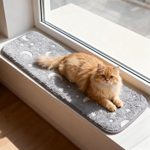 Pet Prime Katzenfenster-Liegematte für Fensterbänke Katzenfenster-Bettmatte 89.5 x 28 cm aus Schaum Katze