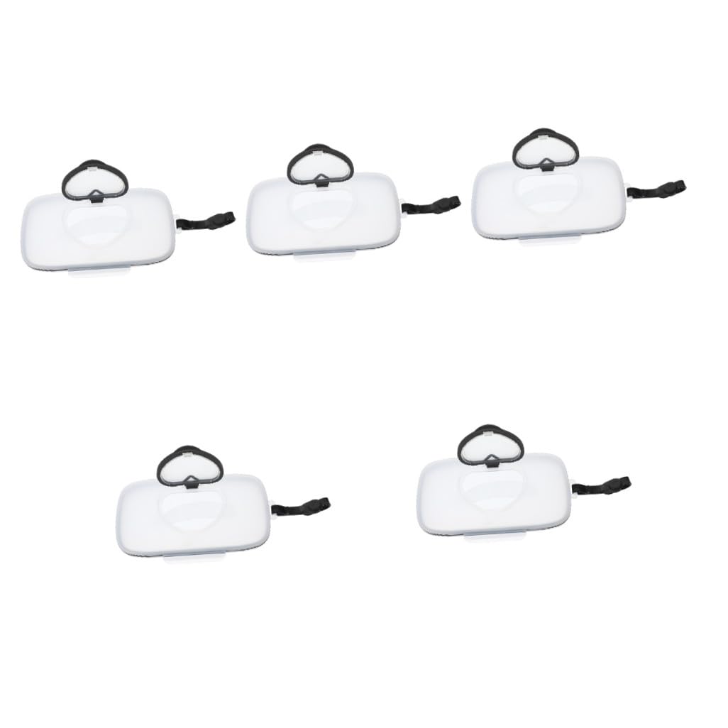Ciieeo 5 Pièces Boîte De Papier Portable De Lingettes Portable De Lingettes Pour Salle De Bain De Lingettes En Plastique Conteneur De