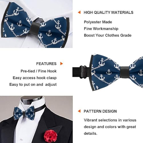 Men’s Fashion Pre-tied Bow Tie, Breathable Adjustable for Graduation and Business Occasions3