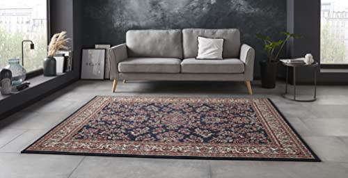 Hanse Home Design Kurzflor Wohnzimmerteppich Orient - Zabul Perser Look, Orientalischer Teppich für Esszimmer, Wohnzimmer, Schlafzimmer - Blau, 160x220 cm