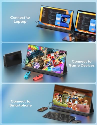 Image of KEEPTIME 14.5 inch UHD IPS Matte Laptop Monitor, Slim Lightweight 1500:1 Dual USB-C HDMI Computer Gaming Display with Speakers, Travel Monitor for PC Phone PS5 /4 Xbox Switch