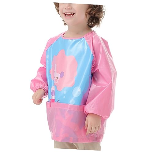 Housoutil Ropa para Pintar Delantal de Pintura Manga Larga Lavable Ajustable Niñas para Clases de Arte y Manualidades Casa o Escuela