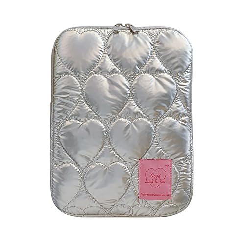 Etui na tablet 9-11 cali do iPada Pro 11 Air 4 10,2 Tab torba ochronna śliczne serce pikowane bufiaste etui na laptopa futerał do przenoszenia