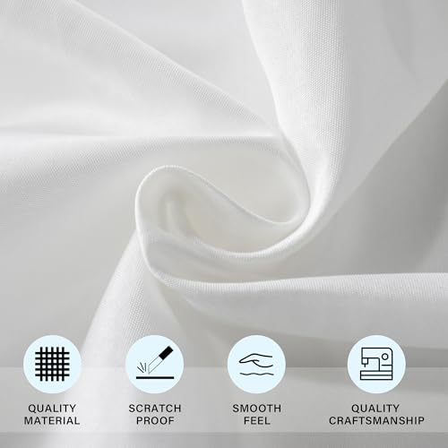 Image of 8 Pack Table Cloth 60 x 102 Inch, Rectangle Tablecloth, Stain and Wrinkle Resistant Washable Polyester Table Cover for Buffet Party, Dinner, Weddings and Camping, White