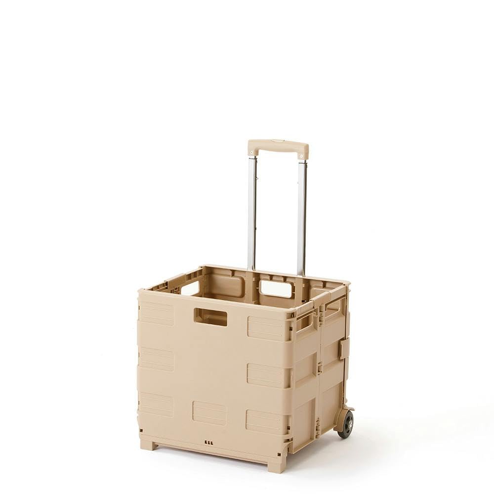 Amazon.co.jp: カインズ(CAINZ) 折りたたみコンテナキャリー ベージュ