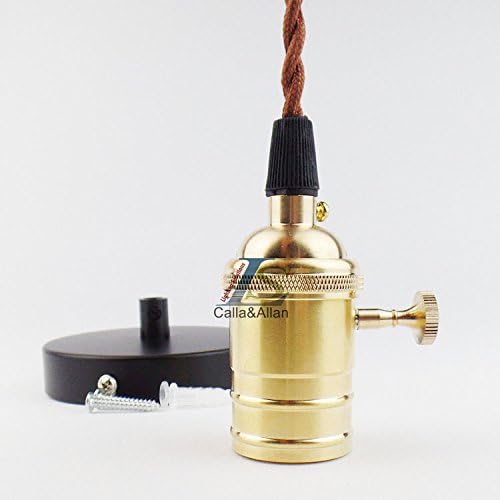 Retro lamp base DIY Light fixture E26 Lamp holder for 110V 220V bulb Vintage decor hanging Lamp for home - (Color: copper)