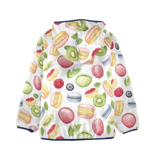 Macaron Fruit Colorful Girls Fleece Jacket Girls Fall Jacket Boys Coats Zip Up Hoodie Children Sherpa Warm Outerwear 2-10T2