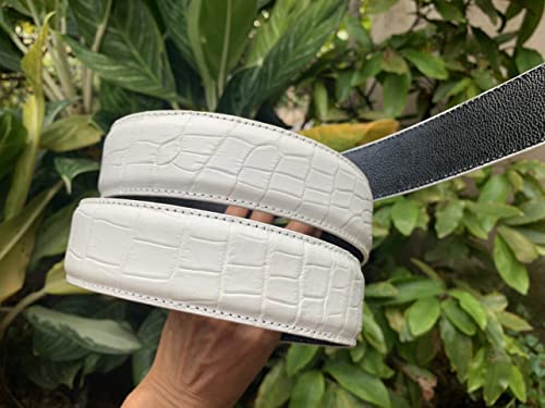 Genuine White crocodile alligator Belly leather skin belts buckle for men, crocodile belts men, Alligator Men's belt3