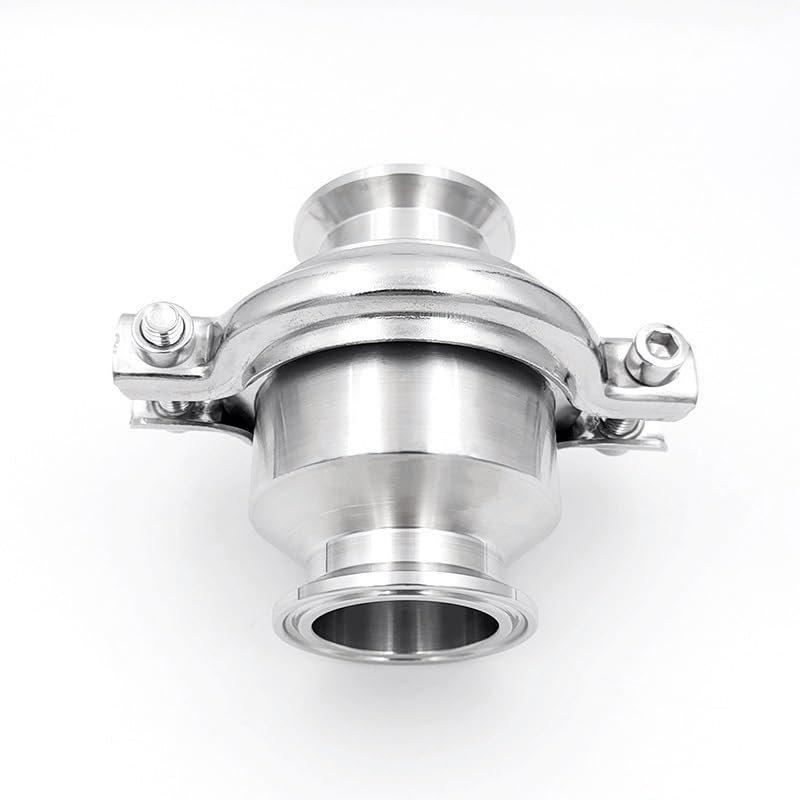 Raccordo sanitario a flusso unidirezionale con valvola di ritegno a tre morsetti in acciaio inossidabile 304, 1 set(63mm 77.5)