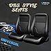 VroomAuto 1 Pair of Universal OBS Style Seats Racing Seats with Dual Sliders,Adjustable Bucket Seats, Reclinable Sport Seats for Cars, PVC Leather Seats