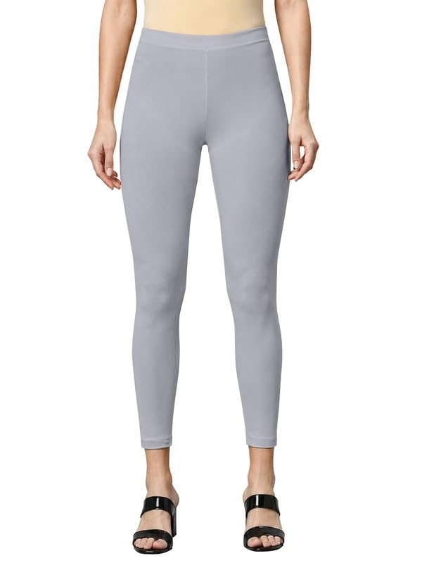 Image of TRENDMALLS Women's Microfiber Elastane Stretch Soft Cropped Leggings with Ultrasoft Waistband for Women