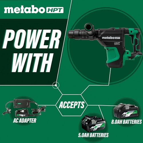 Image of Metabo HPT 36V MultiVolt Cordless Rotary Hammer | 1-9 /16-Inch SDS Max | Tool Only - No Battery | Optional AC Adapter | DH3640DAQ2