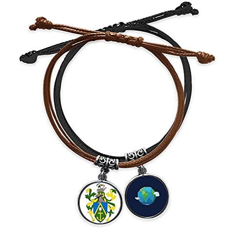 Pulsera de Pitcairn en cuero ajustable para amantes de la cultura de Oceanía