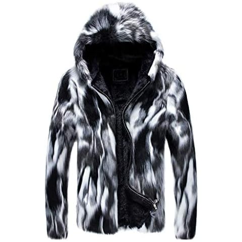 Men's Faux Fur Hooded Winter Parka Cover