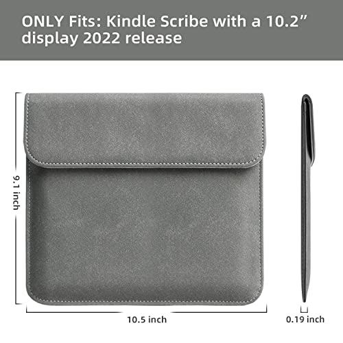 Walnew Sleeve Case For 10.2-Inch Kindle Scribe (2022 Released), Protective Pouch Bag Case Cover With Pen Holder For 10.2” Amazon Kindle Scribe E-Reader (Gray) #TOP1