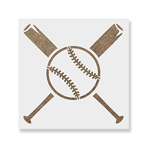 Baseball and Bats Stencil - Baseball Bat, Baseball...