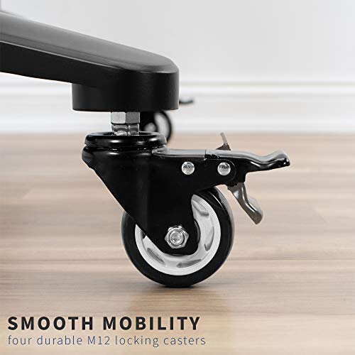 Vivo Premium Aluminum Mobile Tv Cart For 32 To 120 Inch Screens Up To 308 Lbs, Lcd Led Oled 4K Smart Flat And Curved Panels, Heavy Duty Stand, Shelf, Wheels, Max Vesa 1000X600, Black, Stand-Tv120B #TOP4