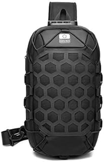 FANDARE Men Sling Chest Bag Anti-Theft Crossbody Backpack Casual Daypacks with USB Charging Port for Outdoor Travel Work Hiking Running Indoor Activities Waterproof Shockproof Daily Bag Black