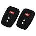Lcyam Key Fob Cover Case for 2019-2022 Toyota Corolla Hatchback RAV4 XLE Prius 3 Button Smart Key , Black Black