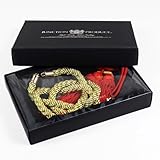 Car Hanging Vip Charm Junction Produce JDM Fusa Kiku JP Knot Silver Kin Tsuna Rope for Rear View Mirror Decor (Gold - Red)