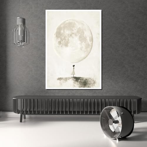 Tableau sur toile Fille et Lune solution déco murale pour habiller un grand mur vide