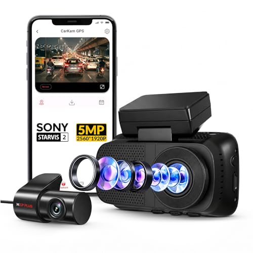 Image of CP PLUS Dash Cam for Car CP-F59B | Dual Dashcam | 3K 5MP UHD Front and 2MP FHD Rear Camera | Sony STARVIS 2 IMX675 Sensor | Built-in GPS | WiFi (AP Mode) | G-Sensor | 3 inch Display | Upto 1TB Storage