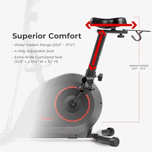 Sunny Health & Fitness Smart Upright Exercise Bike with Resistance Bands - image 5