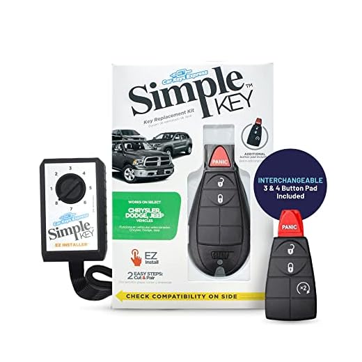 Simple Key, Key Fob and Key Programmer with Interchangeable 3 & 4 Button Keypads, Key Replacement Kit, Simple Key Programmer for Car Remote Start and Keyless Entry