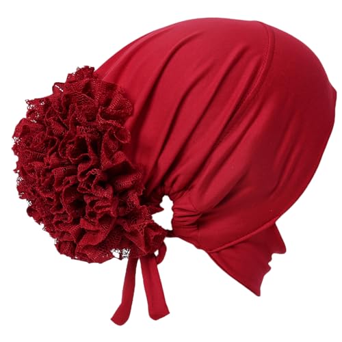 Bbajszx Hijab de Flores Multiusos para Mujer, Turbante para la Cabeza para Boda, pañuelo para la Cabeza elástico Elegante, pañuelo para la Cabeza, Hijab de Flores