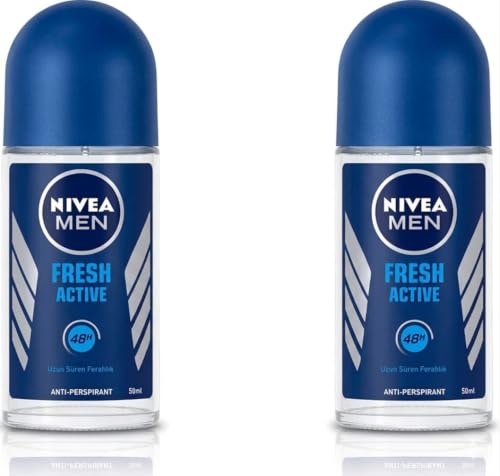 Nivea for Men Fresh Active 48 Hs Deodorant Roll-on 50 Ml (1.7 Fl Oz) - (2-Pack)