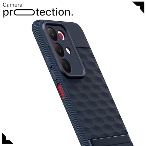Image of Pikkme Back Cover for Realme Narzo 90X 5G / Realme C85 5G / Realme 15X 5G Camera Protection 3D Hexa Cube Design Silicone Protective Bumper Case (Blue)
