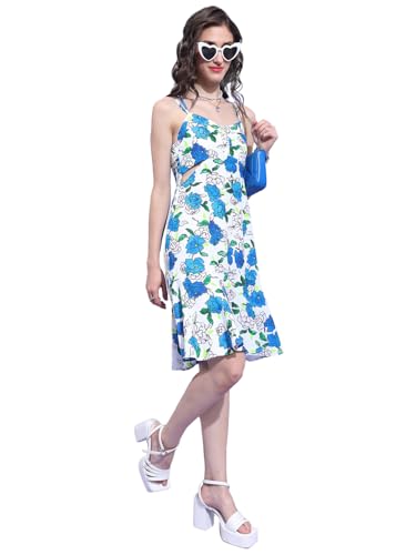 Image of Tokyo Talkies Women's Sleeveless Shoulder Strap Printed Dresses | Stylish Dresses | Casual Dresses