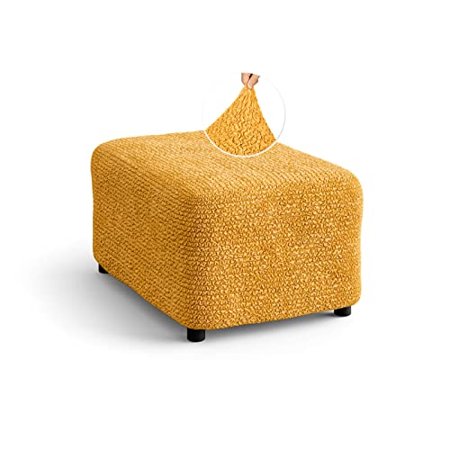 Paulato By Ga.i.co. Ottoman Cover Stool Cover Pouf Slipcover - Soft Polyester Fabric Slipcover - 1-Piece Form Fit Stretch Furniture Protector - Microfibra Collection - Mango (Ottoman) #TOP16