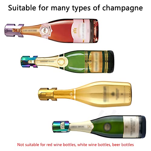 Sunnyac Champagne Stoppers Stainless Steel, Pack Of 3 Wine Bottle Stopper With Built-In Silicone Plug Sealer, Leakproof Bottles Caps And Toppers Accessories To Keep Sparkling Wine Fresh (Multi) #TOP5
