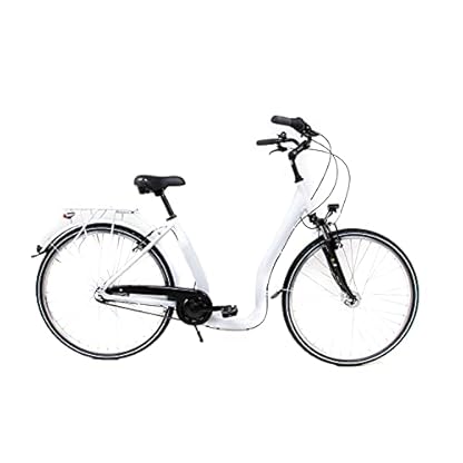 28 Zoll Alu Fahrrad City Bike Damen 7 Gang Nabenschaltung Tiefeinsteiger Piano Weiss