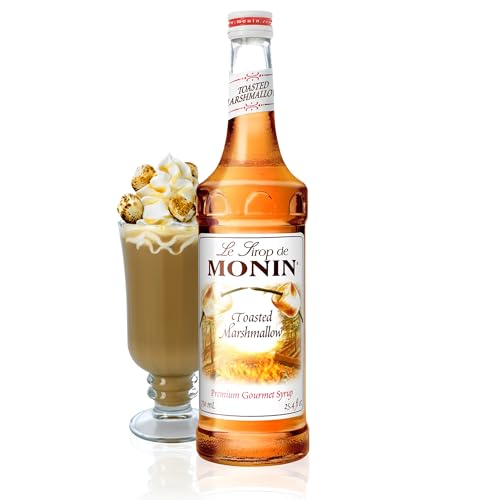 Monin - Toasted Marshmallow Syrup, Flavor of Campfire Treats, Natural Flavors, Great for Mochas, Shakes, Cocoas and Cocktails, Non-GMO, Gluten-Free (750 ml)