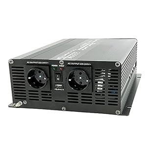 SOLARTRONICS Spannungswandler NM2500 12V 2500 Watt SCHWARZ - 5000 Watt Spitzenleistung - Wechselrichter 12v auf 230v - Blei- oder AGM-Batterie kompatibel - mit Schuko- & USB Anschluss