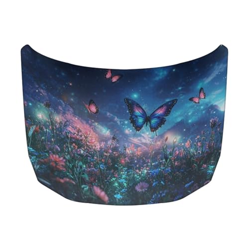 Image of Car Hood Cover Butterfly Floral Suitable for Auto Car Truck, Van, SUV, Pickup