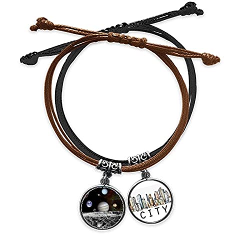 Bracelet Planètes Univers Sombre Sidi en Cuir pour un Style Décontracté Quotidien