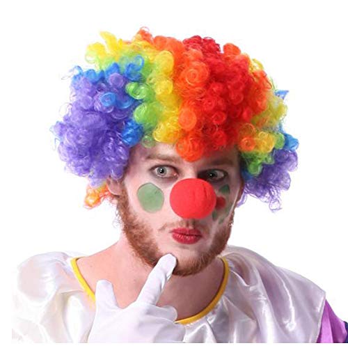 Clownpruik, DANCEPANDAS Clownkrullen Regenboogkledingaccessoires voor Halloween kostuumbenodigdheden Rode neus Dagfeest Kerstmis - Image 7