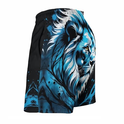Zakqeik Lions Summer Mens Swimtrunks Workout Cool Shorts Running Pants with Pockets4