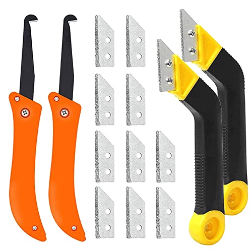 2 Stück Fliesenfugen Entfernen Werkzeug,Fugenkratzer Fliesen mit 10...