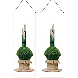 next.design タペストリー 門松 正月 細 掛け軸 2枚セット 布 小さい イラストおしゃれ 謹賀新年 年末 年始 年越し 年明け 賀正 玄関 2023 年賀 和風 和柄 和モダン 和室 テレワーク 背景 リモートワーク 壁 インテリア 布 目隠し 部屋 飾り インスタ映え グッズ (デザイン2)