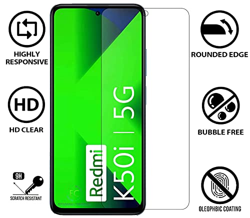 Image of 2.5D Tempered Glass Screen Protector Compatible for Redmi K50i 5G / Redmi K50 Pro with Full Screen Coverage (except edges) and Easy Installation kit