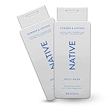 Native Body Wash for Men & Women, Seasonal | Sulfate, Paraben, and Dye Free, with Naturally Derived Clean Ingredients Leaving Skin Soft and Hydrating, Powder & Cotton 18 oz