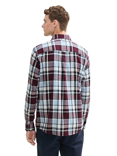 TOM TAILOR Herren Comfort Fit Hemd im Karomuster, 36680 - Purple Twill Check, L – Ansicht 3